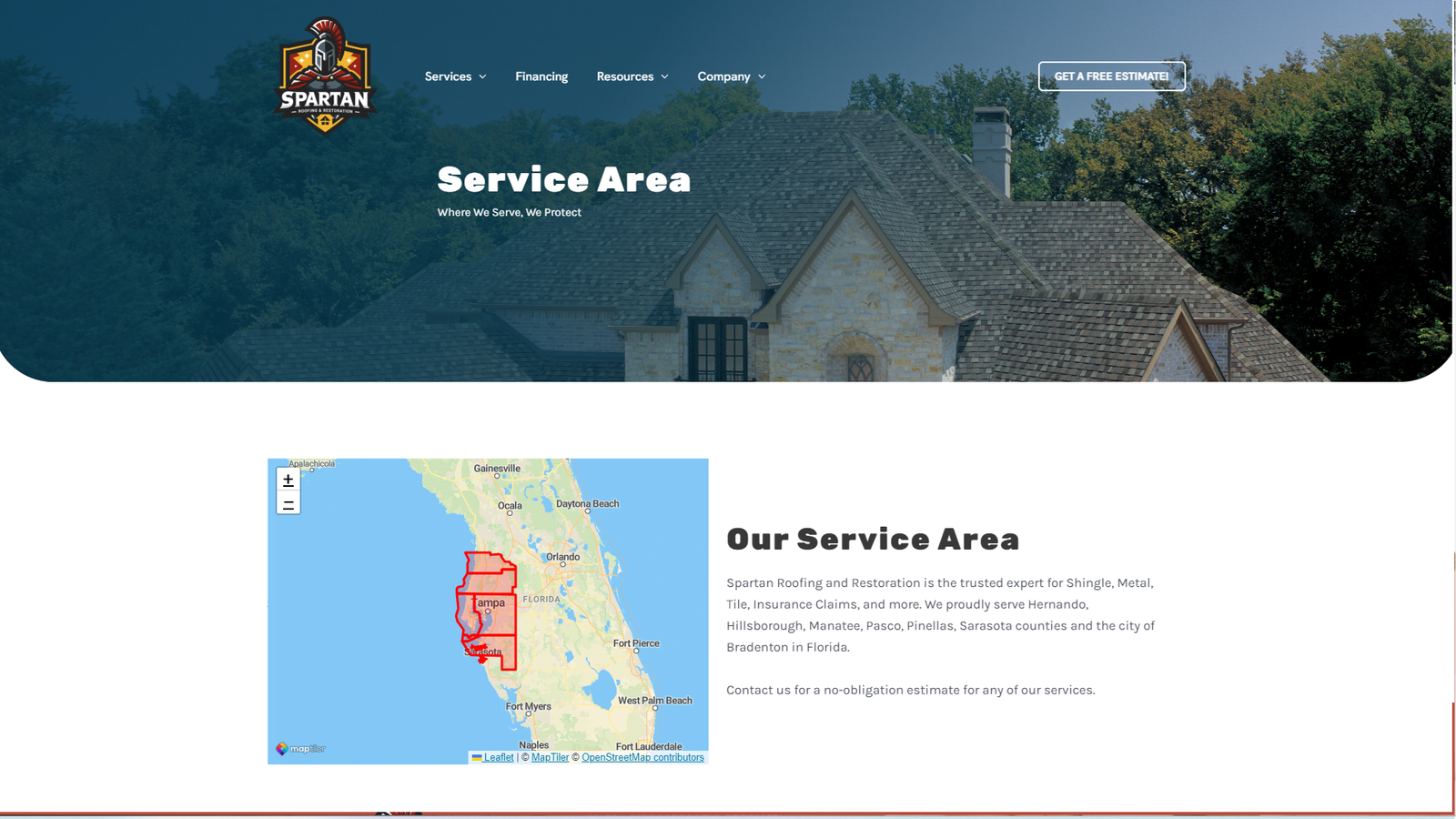 SpartanRoofingUSA Services Page